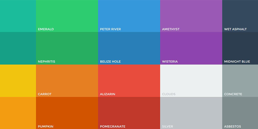 Paleta de colores flat para User Interface