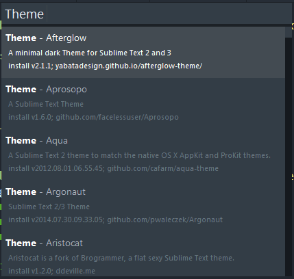 Descargando Themes para Sublime Text desde Package Control