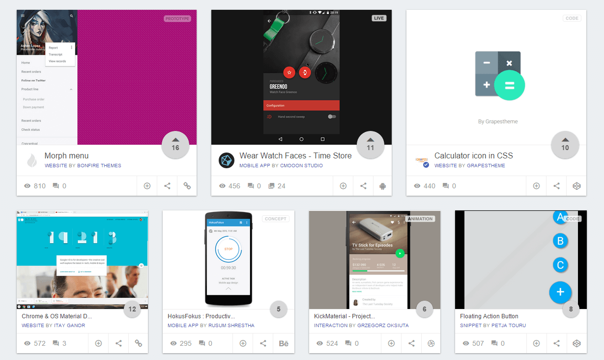 MaterialUp, Galería de Apps y Sitios hechos con Material Design